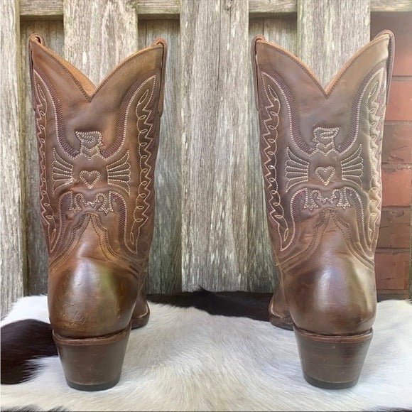 HERITAGE BOOT CO Apache Peewee Phoenix Thunderbird Brown Cowboy Western Boots - Botablu