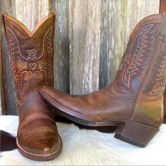 HERITAGE BOOT CO Apache Peewee Phoenix Thunderbird Brown Cowboy Western Boots - Botablu