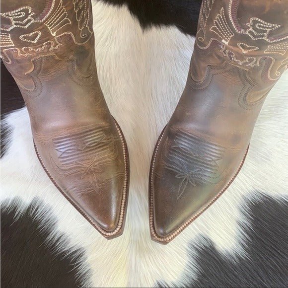 HERITAGE BOOT CO Apache Peewee Phoenix Thunderbird Brown Cowboy Western Boots - Botablu