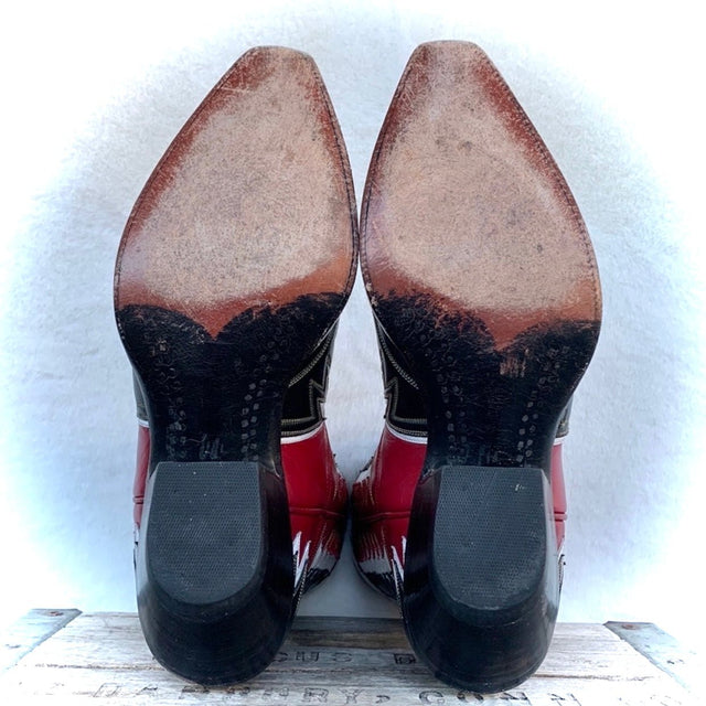 HERITAGE BOOT CO. Handmade Thunderbird Eagle Phoenix Leather Western Cowgirl Cowboy Peewee Short Ankle Boots - Botablu