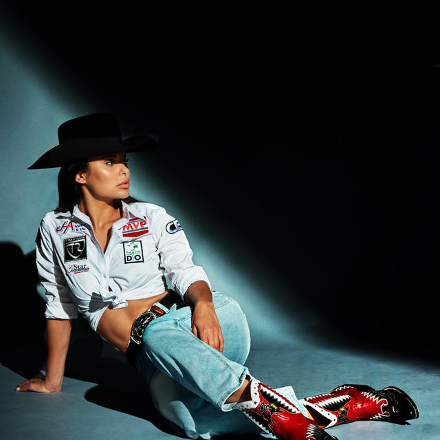 HERITAGE BOOT CO. Handmade Thunderbird Eagle Phoenix Leather Western Cowgirl Cowboy Peewee Short Ankle Boots - Botablu