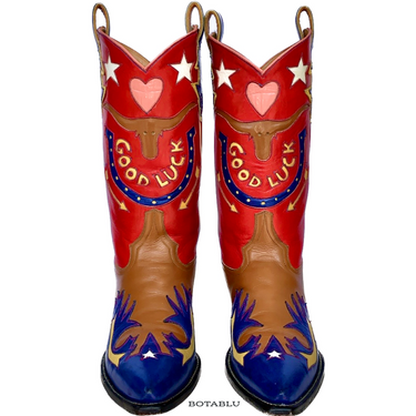 ROCKETBUSTER Good Luck Horseshoe Longhorn Steer Head Heart Star Handmade Cowgirl Cowboy Western Boots