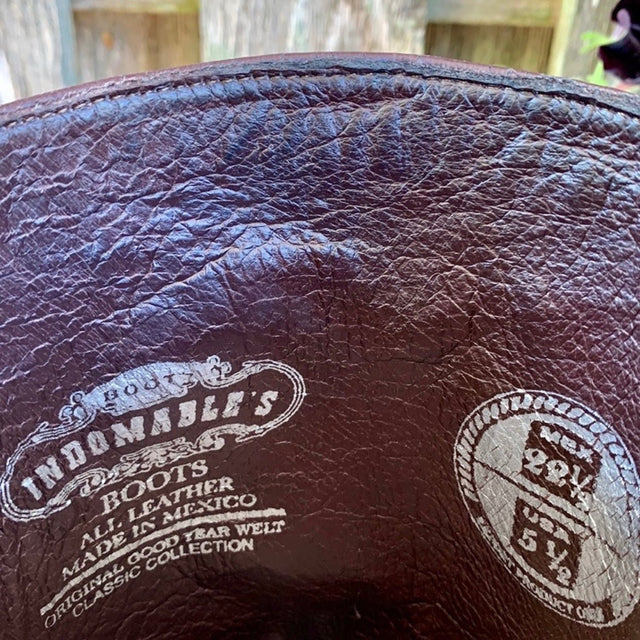 INDOMABLES Harness Tooled Braided Brown Leather Tall Cowgirl Western Boots - Botablu