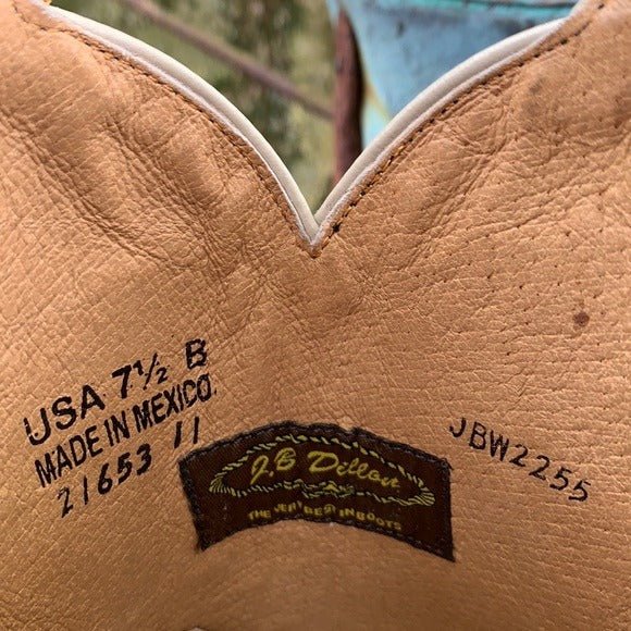 J.B. Dillon Lucky Horseshoe Cowgirl Cowboy Western Boots - Botablu