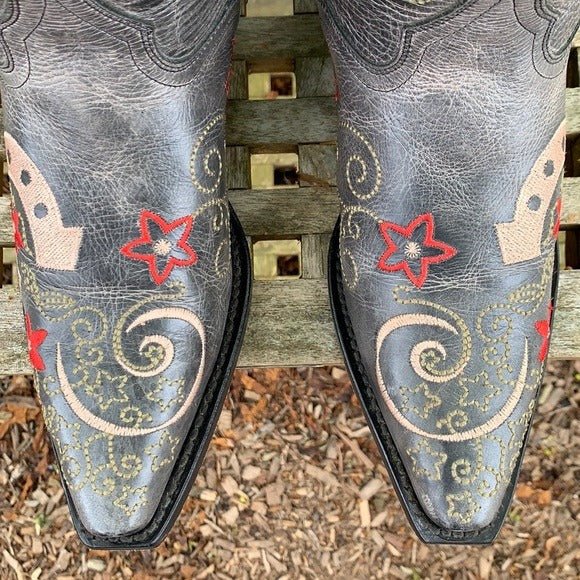 J.B. Dillon Lucky Horseshoe Cowgirl Cowboy Western Boots - Botablu