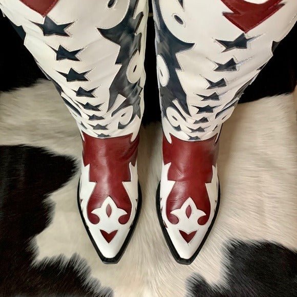 JEFFREY CAMPBELL Star Tall Knee High Cowgirl Cowboy Western Boots - Botablu