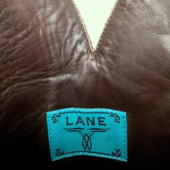 LANE Boots Grace Cross Tall Knee High Pink Brown Leather Cowgirl Western - Botablu