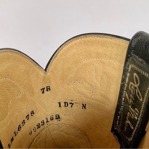 LARRY MAHAN Vintage Rodeo Cactus Black Rockabilly Cowgirl Cowboy Western Boots - Botablu