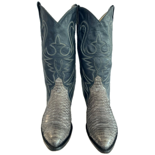 LARRY MAHAN Vintage Snakeskin Exotic Triad Cowboy Boots - Botablu