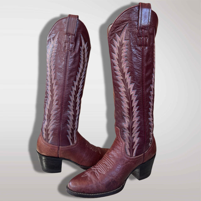 LARRY MAHAN Vintage Tall Cowboy Boots - Botablu