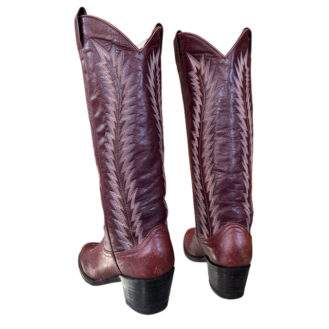 LARRY MAHAN Vintage Tall Cowboy Boots - Botablu