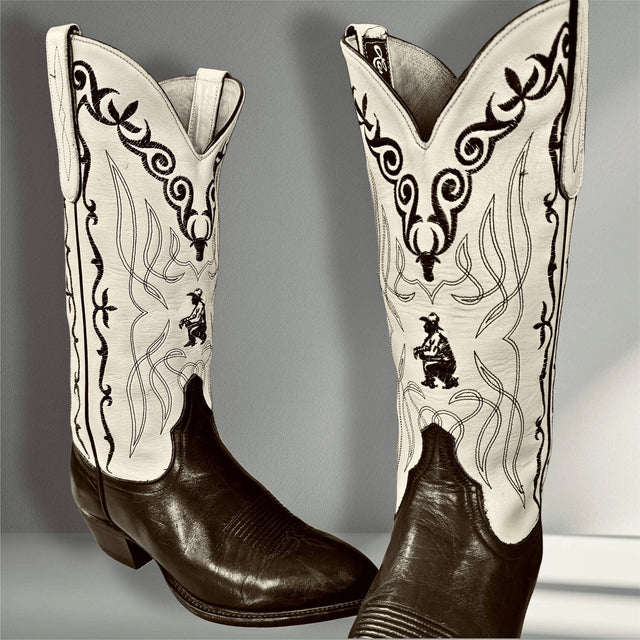 LARRY MAHAN Vintage Thinking Cowboy Boots - Botablu