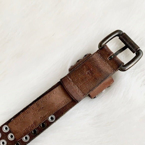 LIEBESKIND BERLIN Studded Tan Brown Leather Belt - Botablu