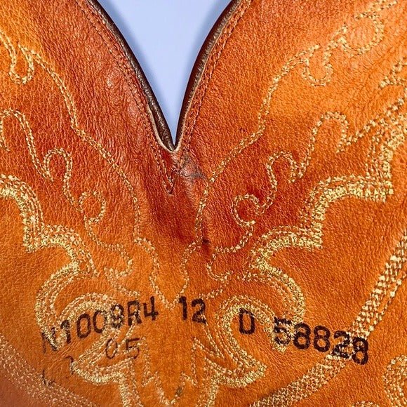 LUCCHESE 1883 Lizard Exotic Skin Goat Leather Brown Cowboy Western Boots - Botablu