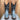 LUCCHESE Ostrich Exotic Crepe Sole Roper Blue Black Cowgirl Cowboy Western Boots - Botablu