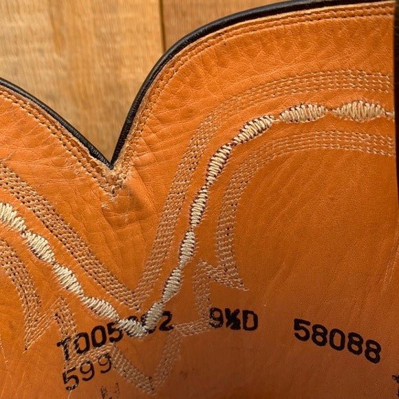 LUCCHESE Ostrich Exotic Leather Black Cherry Roper Cowboy Western Boots - Botablu