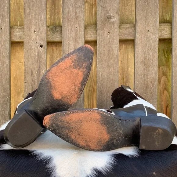 LUCCHESE Rare Cowhide Pony Calf Hair On Hide Cowgirl Cowboy Western Boots - Botablu