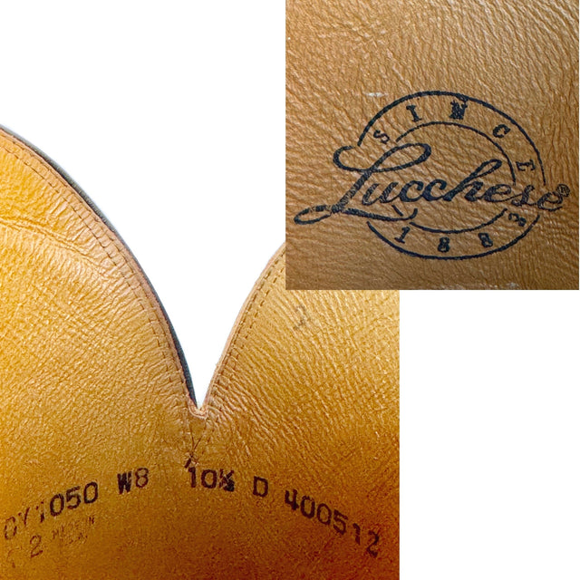 LUCCHESE Ultra Belly Caiman Owen Black Cowboy Boots - Botablu