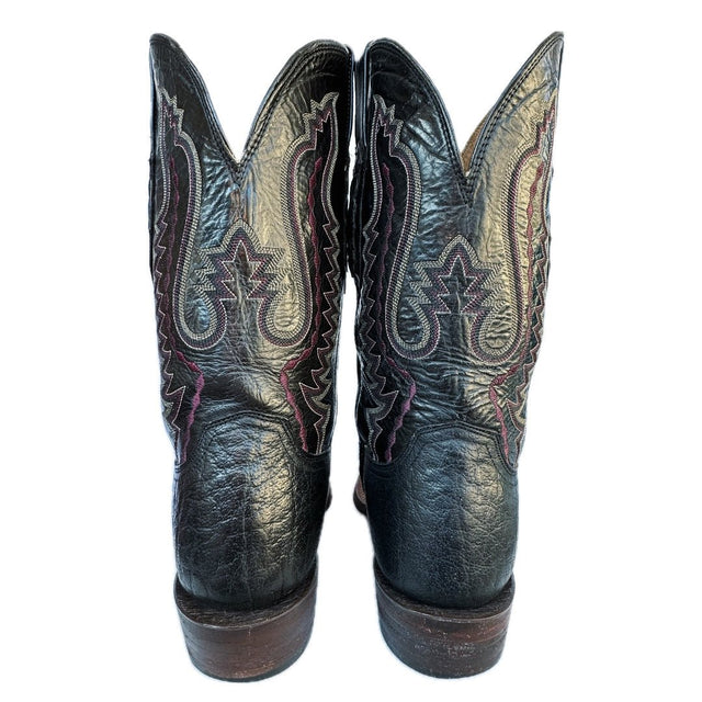 LUCCHESE Ultra Belly Caiman Owen Black Cowboy Boots - Botablu