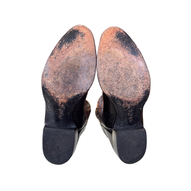 LUCCHESE Vintage Classics Handmade Black Cherry Cowboy Boots - Botablu