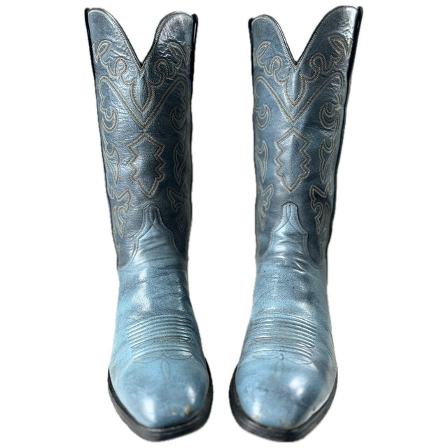LUCCHESE Vintage San Antonio Blue Cowboy Boots - Botablu