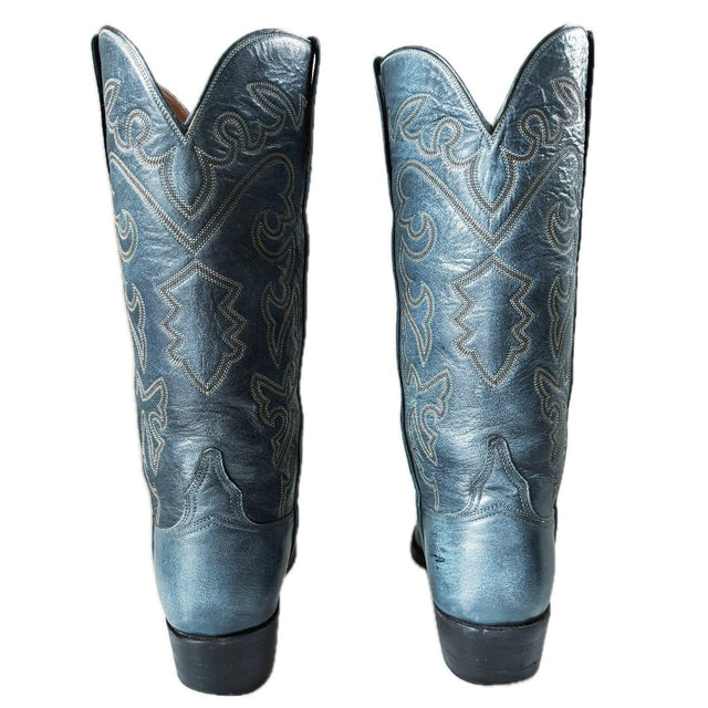 LUCCHESE Vintage San Antonio Blue Cowboy Boots - Botablu
