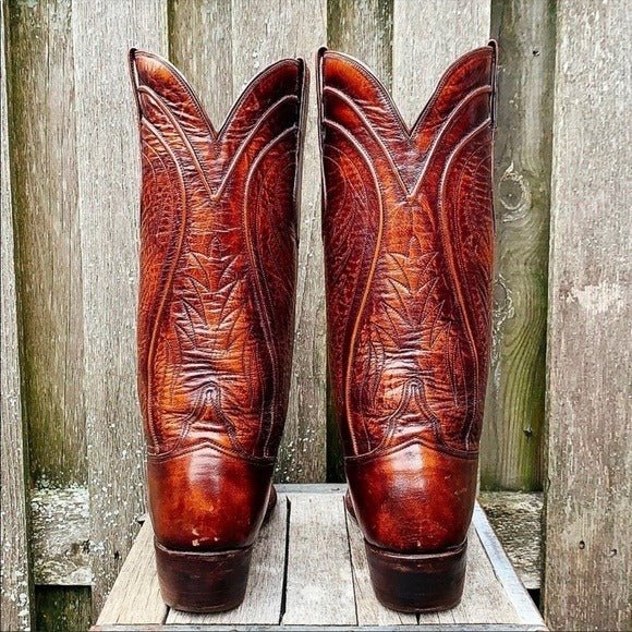 LUCCHESE Vintage San Antonio Seville Classics Goatskin Cowboy Boots - Botablu