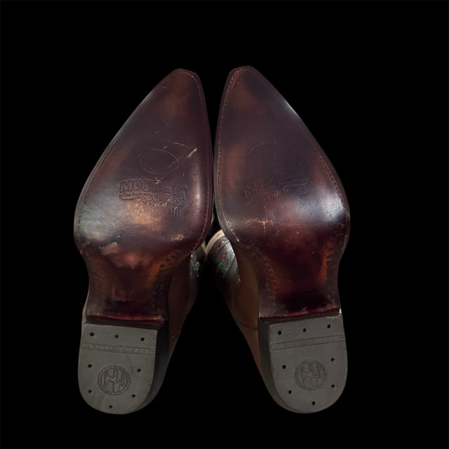 MONTANA Vintage Longhorn Cactus Guitar Leather Cowboy Boots - Botablu