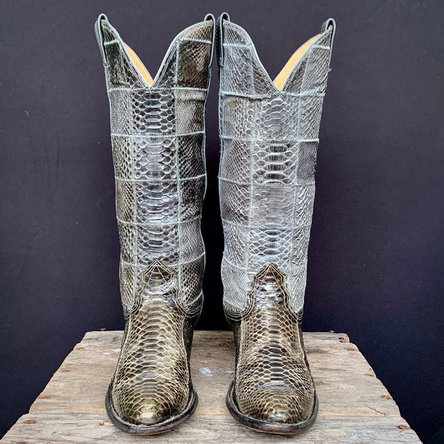 NOCONA Vintage Snakeskin Patchwork Tall Knee High Cowgirl Cowboy Western Boots - Botablu