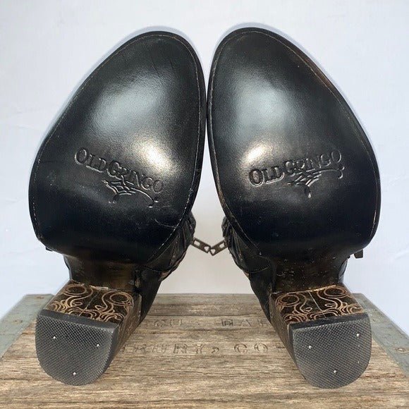 OLD GRINGO Addison Black Leather Buckle Zipper Boho Cowgirl Western Ankle Boots - Botablu