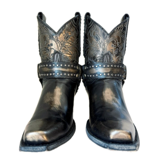 OLD GRINGO Aria LS Harness Black Biker Western Ankle Boots - Botablu