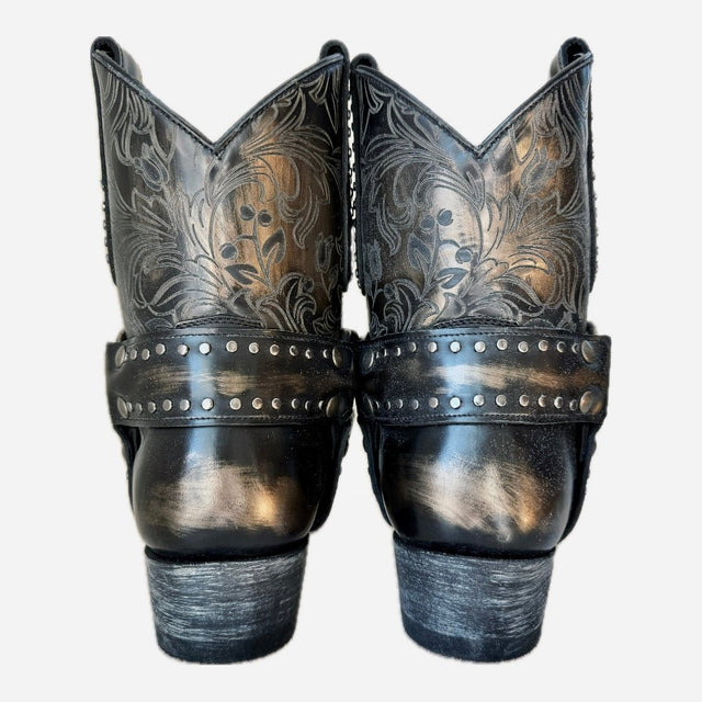 OLD GRINGO Aria LS Harness Black Biker Western Ankle Boots - Botablu