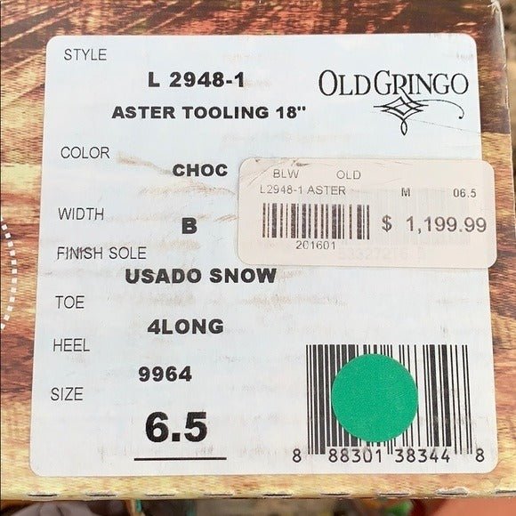 OLD GRINGO Aster Tooling 18” Tooled Brown Leather Tall Knee High Cowgirl Western Boots - Botablu