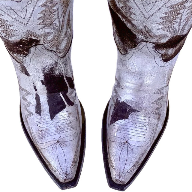 OLD GRINGO Aztec Metallic Silver Brown Short Cowgirl Cowboy Western Boots - Botablu