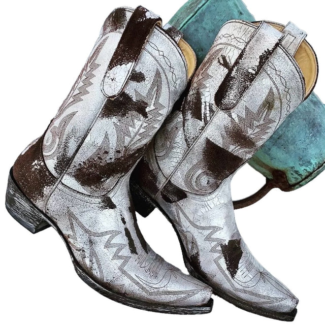 OLD GRINGO Aztec Metallic Silver Brown Short Cowgirl Cowboy Western Boots - Botablu