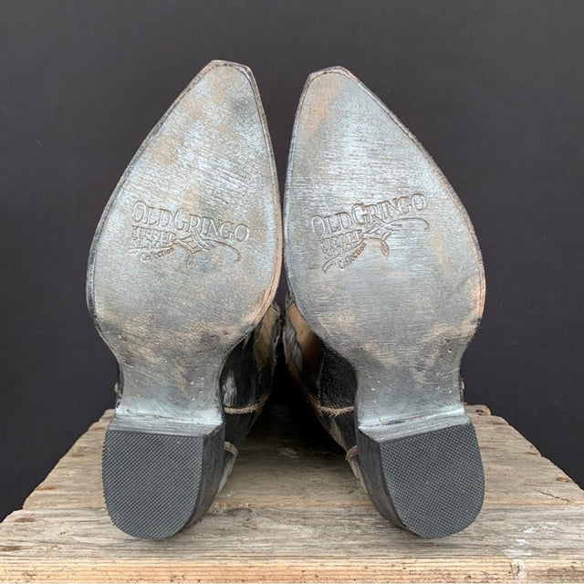 OLD GRINGO Bloom New American Flag Patriotic Black Cowgirl Cowboy Western Boots - Botablu