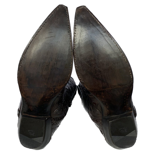 OLD GRINGO BOOT STAR Tooled Leather Brown Black Cowboy Western Boots - Botablu