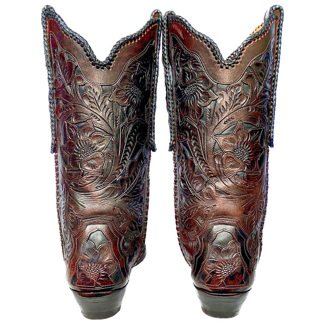 OLD GRINGO BOOT STAR Tooled Leather Brown Black Cowboy Western Boots - Botablu
