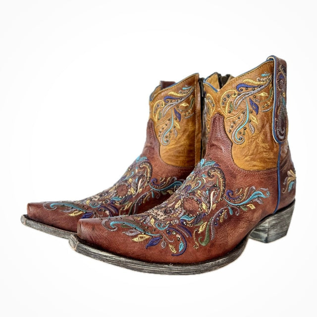 OLD GRINGO Dulce Calavera Cognac BL3233-9 Skull Western Ankle Boots - Botablu