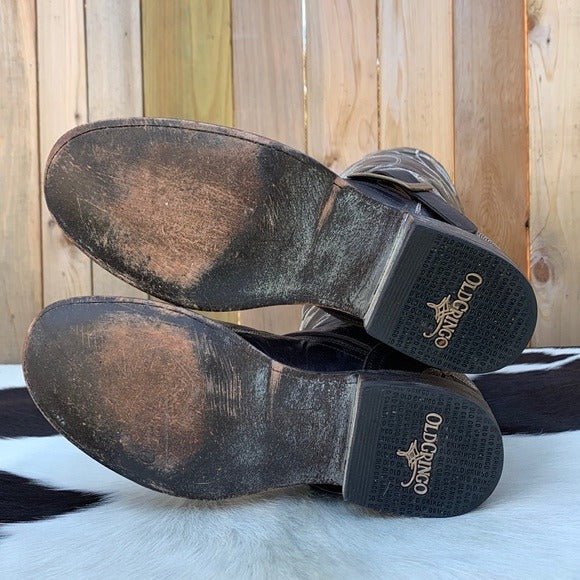 OLD GRINGO Harness Floral Tall Knee High Biker Moto Cowgirl Cowboy Western Boots - Botablu