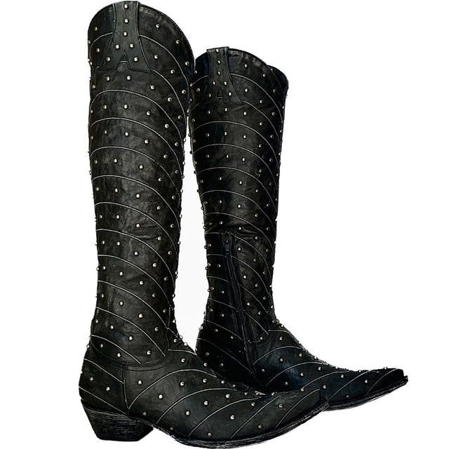 OLD GRINGO HOSIFOOKAMI Studded Riveted Tall Knee High Cowgirl Western Boots - Botablu
