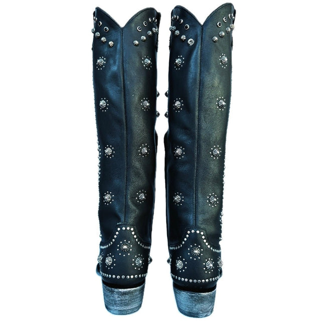 OLD GRINGO Kellie 18” L3095-1 Studded Tall Knee High Cowgirl Cowboy Western Black Boots - Botablu