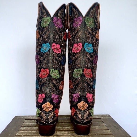 OLD GRINGO Loriel Tall 17” Floral Flowers Knee High Cowgirl Cowboy Western Boots - Botablu
