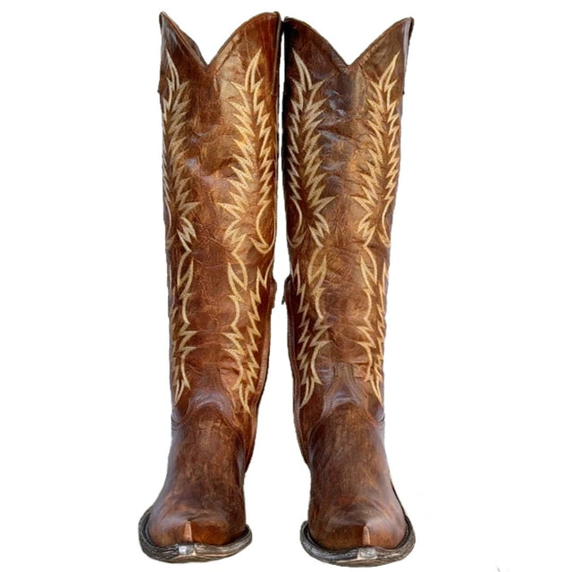 OLD GRINGO Mayra 18” Brown Embroidered Tall Knee High Cowgirl Cowboy Western Boots - Botablu