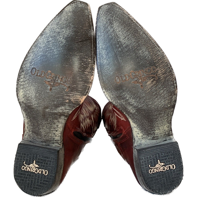 OLD GRINGO Mayra Embroidered Tall Knee High Red Leather Cowgirl Western Boots - Botablu