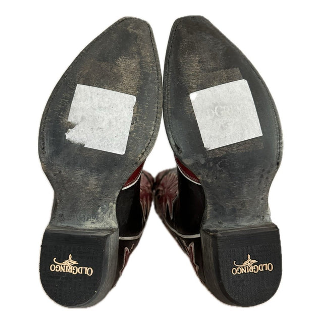 OLD GRINGO Miles City Vintage Style Black Red Womens Cowboy Boots - Botablu