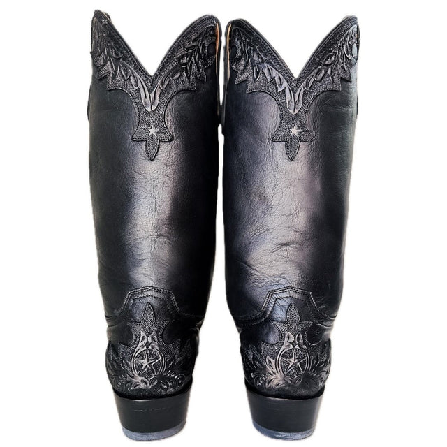 OLD GRINGO Porfirio Tooled Black Leather Cowboy Western Boots - Botablu