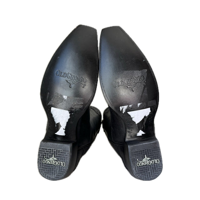 OLD GRINGO Porfirio Tooled Black Leather Cowboy Western Boots - Botablu