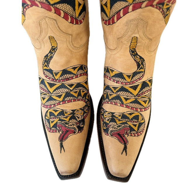 OLD GRINGO Tattoo Snake M286-1 Black Red Mens Cowboy Boots - Botablu