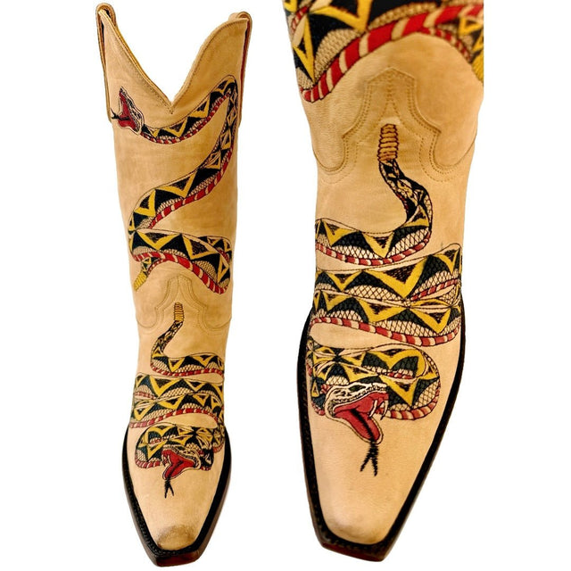 OLD GRINGO Tattoo Snake M286-1 Black Red Mens Cowboy Boots - Botablu